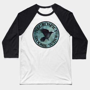 Neurospicy Spoonie Witch -Watercolor Raven Baseball T-Shirt